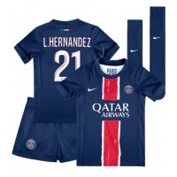 Paris Saint-Germain Lucas Hernandez #21 Hemmatröja Barn 2024-25 Kortärmad (+ Korta byxor)